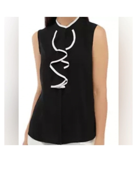 Calvin Klein Tops - Calvin Klein Black Sleeveless Camisole with White Ruffle Detail
